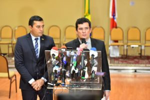 Wilson Lima discute com ministro Sérgio Moro cooperação do Governo Federal no combate ao narcotráfico