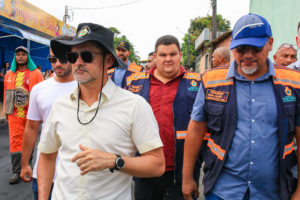 Prefeito David Almeida e governador Wilson Lima fiscalizam obras do ‘Asfalta Manaus’ na zona Norte